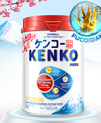 Sữa công thức Kenko Haru, một trong những sản phẩm thực phẩm bổ sung fucoidan đang bán rộng rãi trên thị trường. Ảnh: Vinamilk