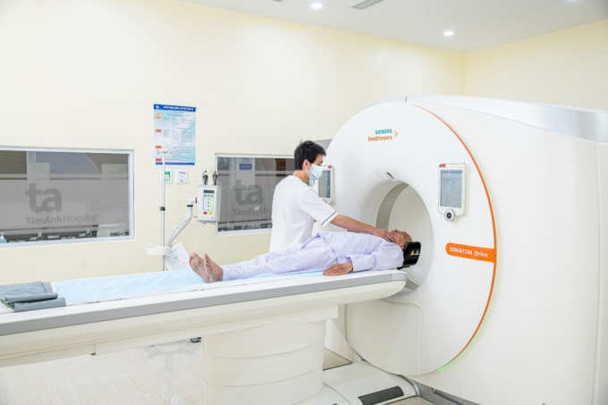 Hệ thống chụp CT 768 lát cắt hiện đại tại Bệnh viện Đa khoa Tâm Anh giúp phát hiện sớm các bệnh lý tim mạch, mạch máu. Ảnh: Bệnh viện cung cấp